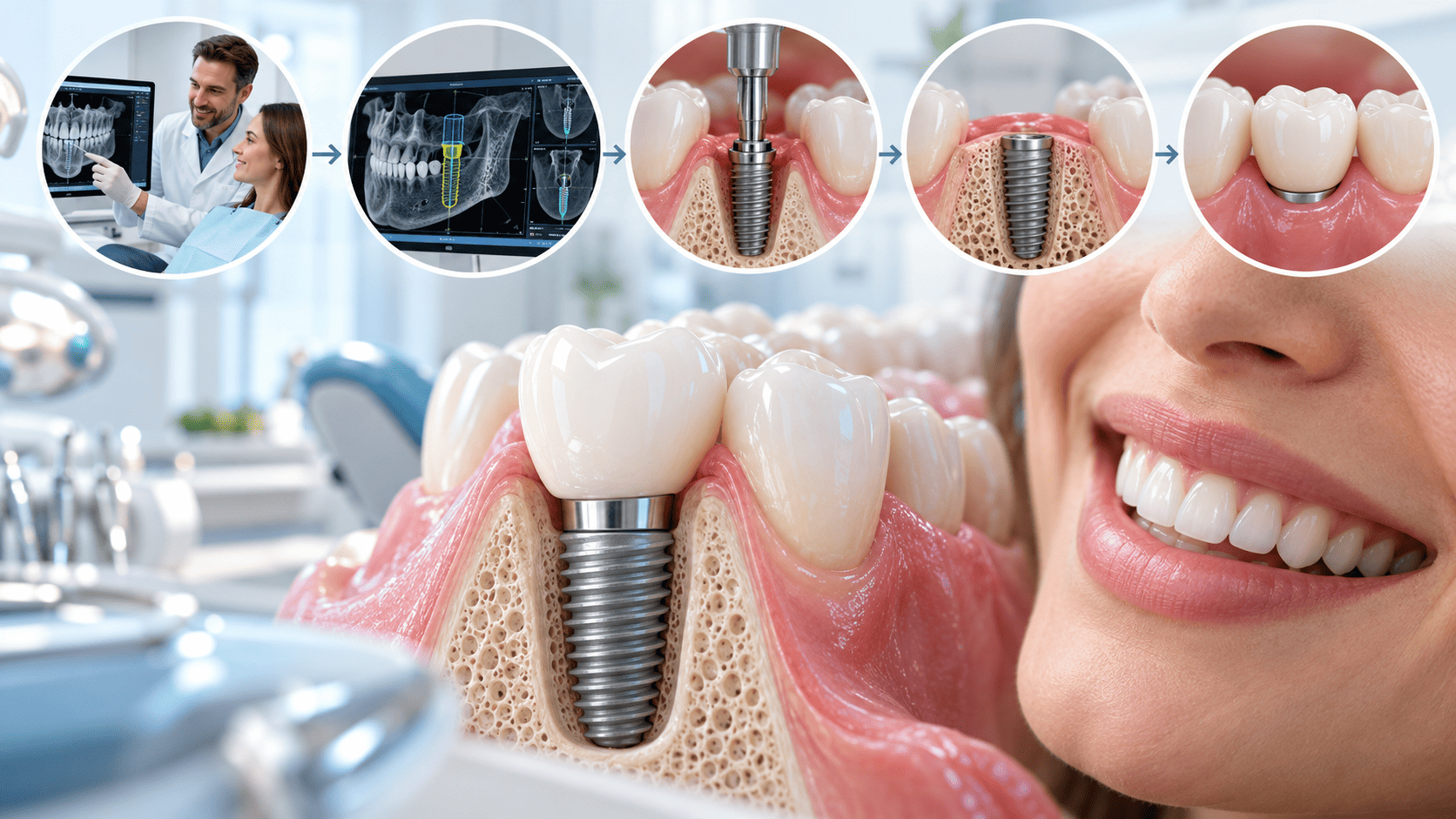 Etapele unui implant dentar